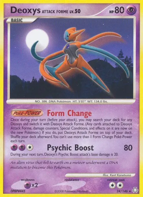Carte Pokémon Deoxys Forme Attaque 024/146, extension Éveil des Légendes