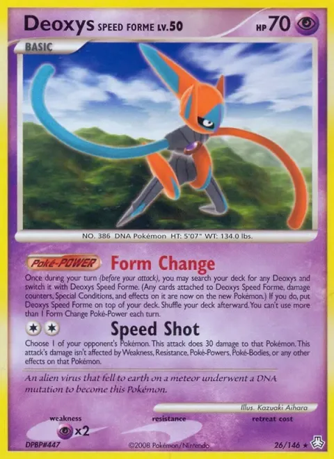 Carte Pokémon Deoxys Forme Vitesse 026/146, extension Éveil des Légendes