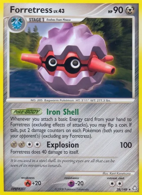 Carte Pokémon Foretress 028/146, extension Éveil des Légendes