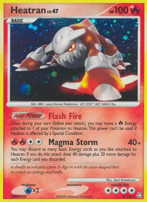 Carte Pokémon Heatran 006/146, extension Éveil des Légendes