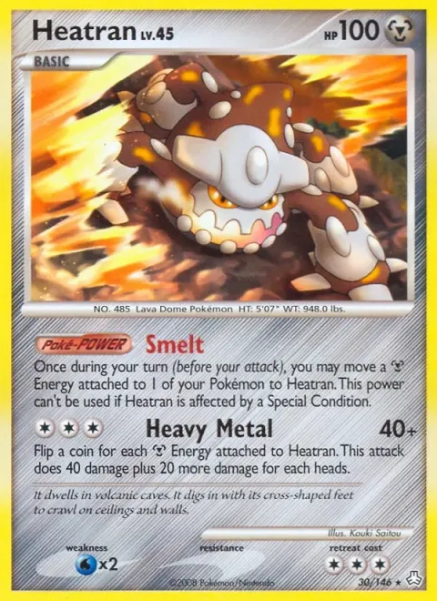 Carte Pokémon Heatran 030/146, extension Éveil des Légendes