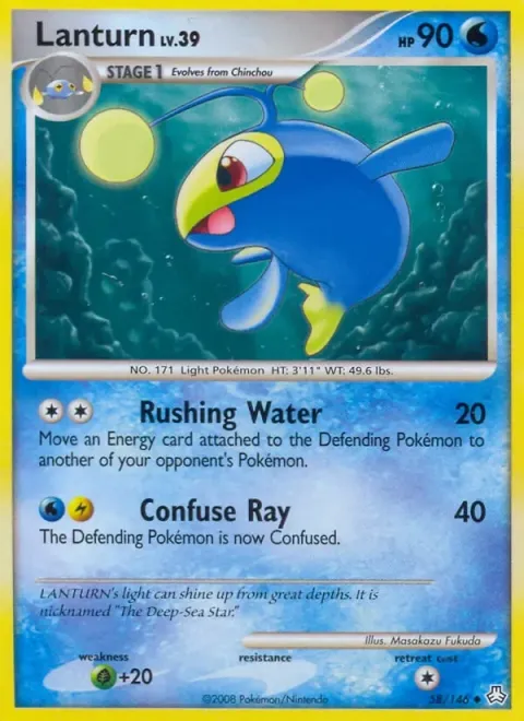 Carte Pokémon Lanturn 058/146, extension Éveil des Légendes