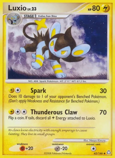 Carte Pokémon Luxio 062/146, extension Éveil des Légendes