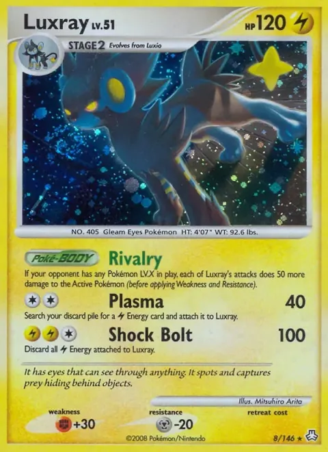 Carte Pokémon Luxray 008/146, extension Éveil des Légendes