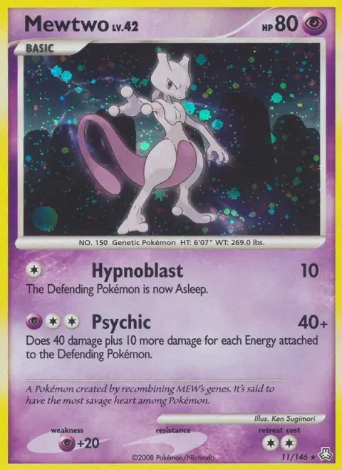 Carte Pokémon Mewtwo 011/146, extension Éveil des Légendes