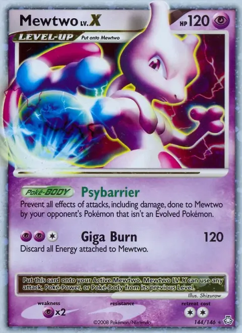 Carte Pokémon Mewtwo 144/146, extension Éveil des Légendes