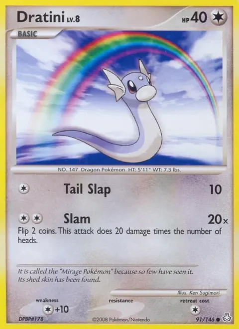Carte Pokémon Minidraco 091/146, extension Éveil des Légendes