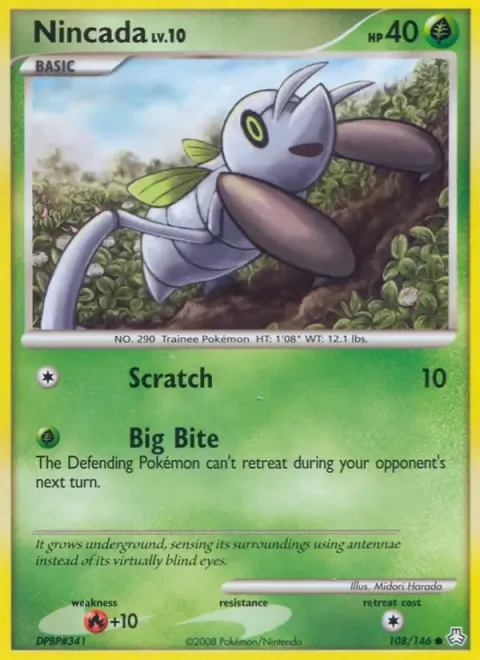 Carte Pokémon Ningale 108/146, extension Éveil des Légendes