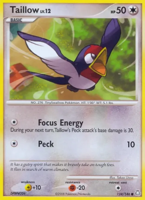 Carte Pokémon Nirondelle 124/146, extension Éveil des Légendes
