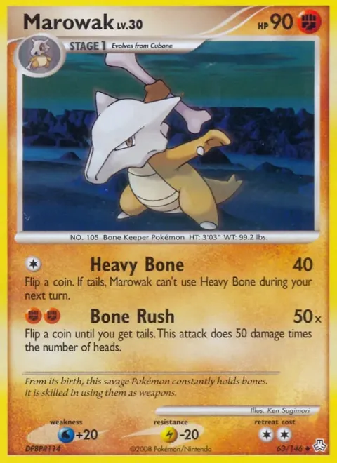 Carte Pokémon Ossatueur 063/146, extension Éveil des Légendes