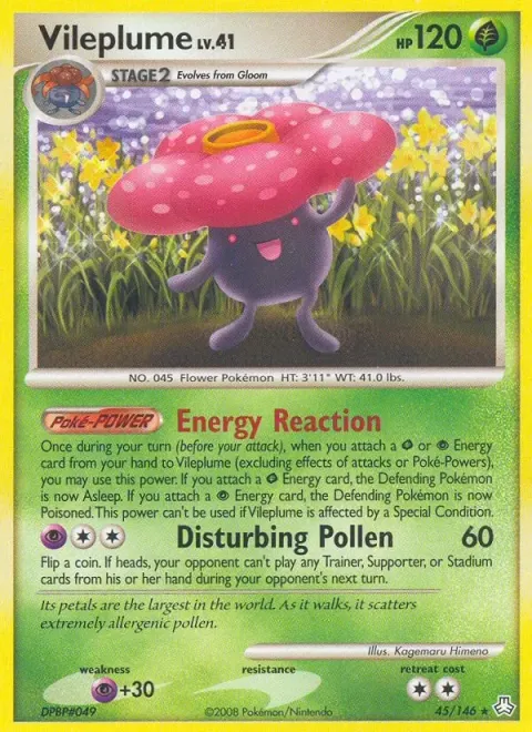 Carte Pokémon Rafflesia 045/146, extension Éveil des Légendes