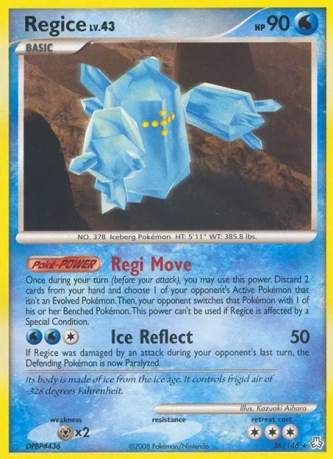 Carte Pokémon Regice 036/146, extension Éveil des Légendes