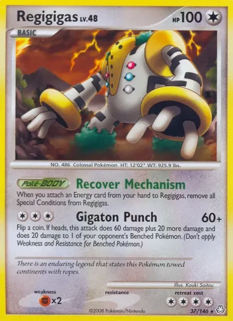 Carte Pokémon Regigigas 037/146, extension Éveil des Légendes