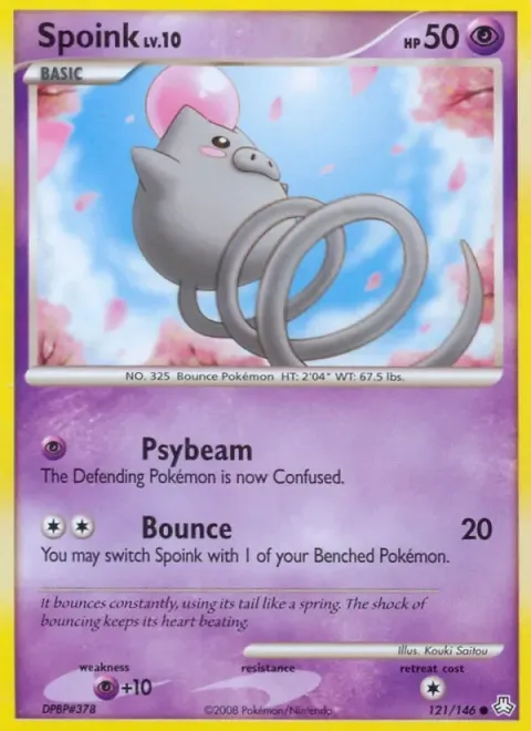 Carte Pokémon Spoink 121/146, extension Éveil des Légendes