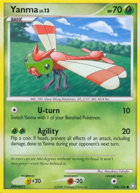 Carte Pokémon Yanma 128/146, extension Éveil des Légendes