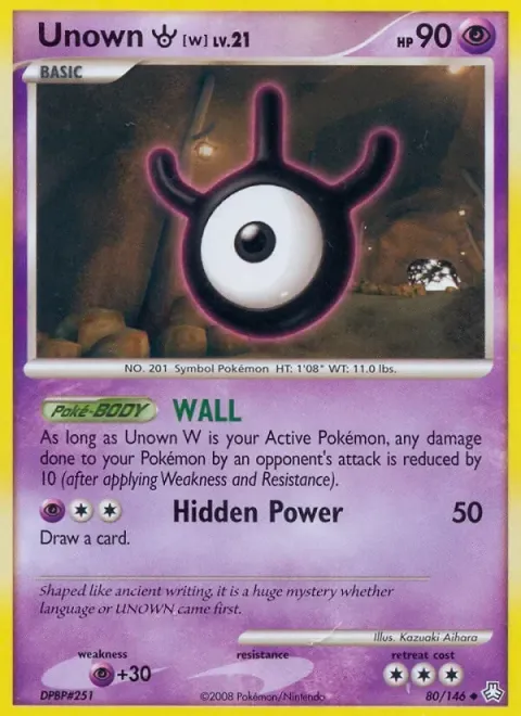 Carte Pokémon Zarbi W 080/146, extension Éveil des Légendes