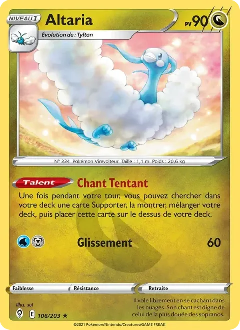 Carte Pokémon Altaria 106/203, extension Évolution Céleste