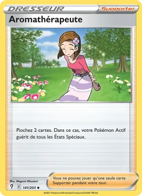 Carte Pokémon Aromathérapeute 141/203, extension Évolution Céleste