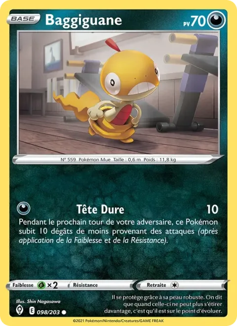 Carte Pokémon Baggiguane 098/203, extension Évolution Céleste
