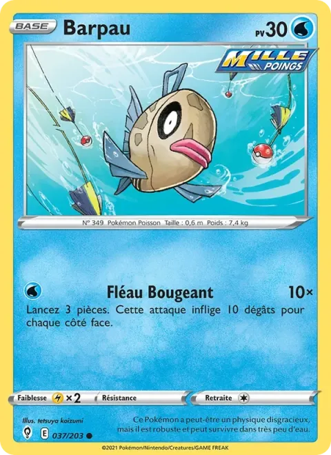 Carte Pokémon Barpau 037/203, extension Évolution Céleste