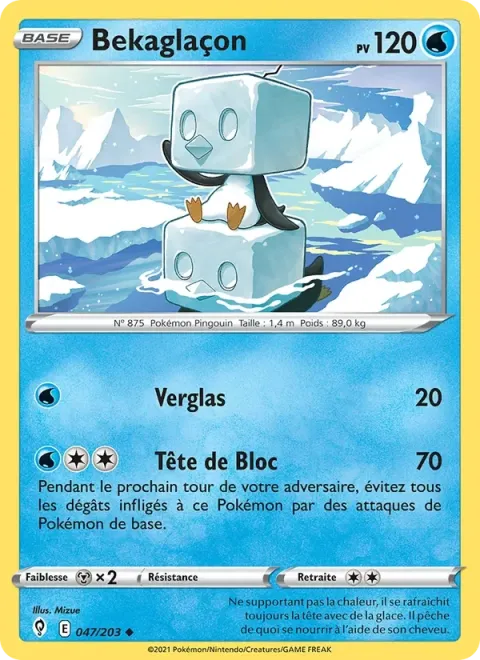 Carte Pokémon Bekaglaçon 047/203, extension Évolution Céleste