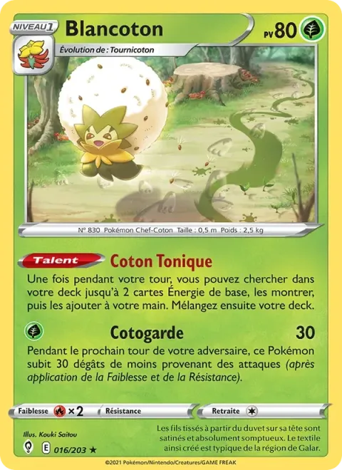 Carte Pokémon Blancoton 016/203, extension Évolution Céleste