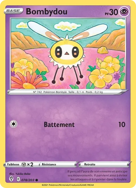 Carte Pokémon Bombydou 078/203, extension Évolution Céleste
