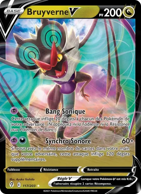 Carte Pokémon Bruyverne V 117/203, extension Évolution Céleste