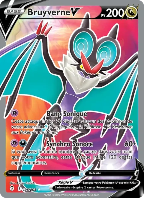 Carte Pokémon Bruyverne V 195/203, extension Évolution Céleste