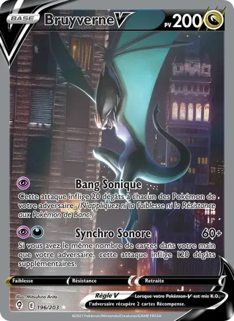 Carte Pokémon Bruyverne V 196/203, extension Évolution Céleste