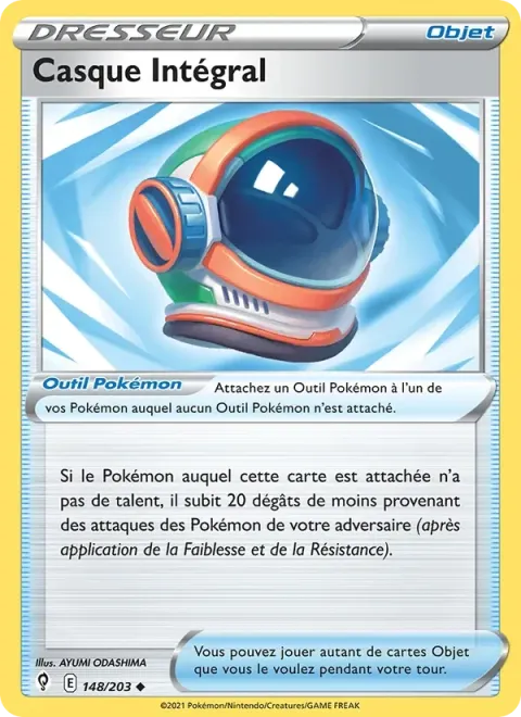 Carte Pokémon Casque Intégral 148/203, extension Évolution Céleste