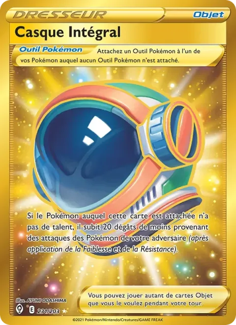 Carte Pokémon Casque Intégral 231/203, extension Évolution Céleste