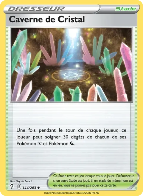 Carte Pokémon Caverne de Cristal 144/203, extension Évolution Céleste