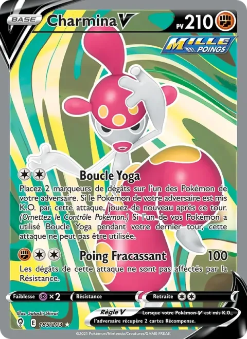 Carte Pokémon Charmina V 185/203, extension Évolution Céleste
