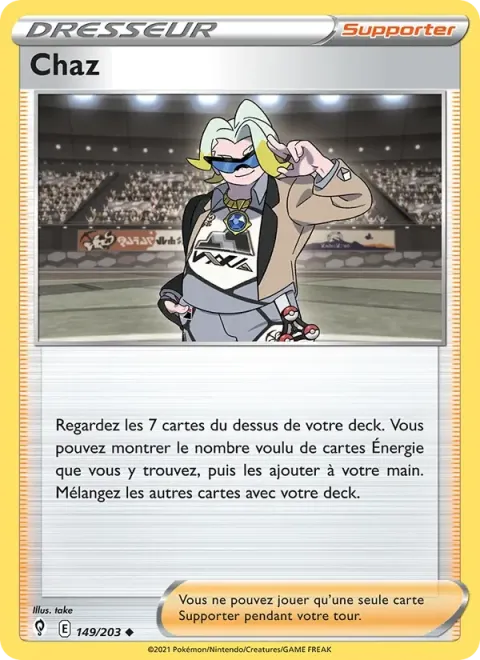 Carte Pokémon Chaz 149/203, extension Évolution Céleste