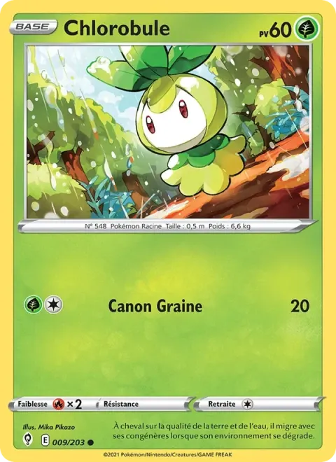 Carte Pokémon Chlorobule 009/203, extension Évolution Céleste