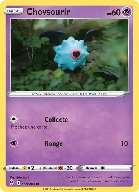 Carte Pokémon Chovsourir 068/203, extension Évolution Céleste