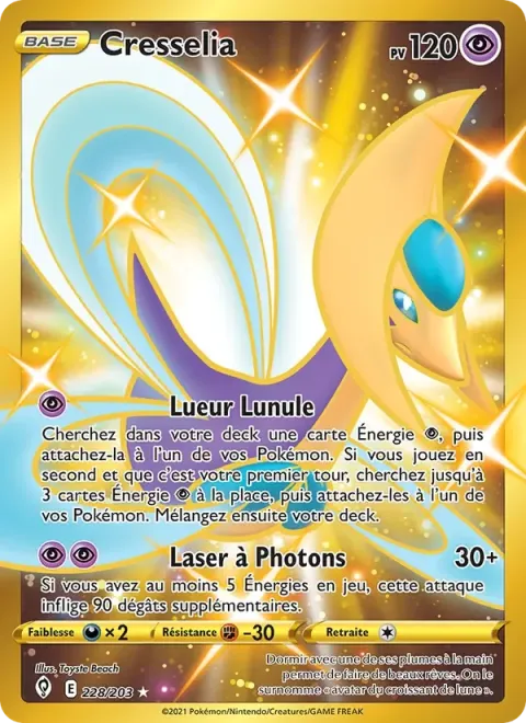 Carte Pokémon Cresselia 228/203, extension Évolution Céleste