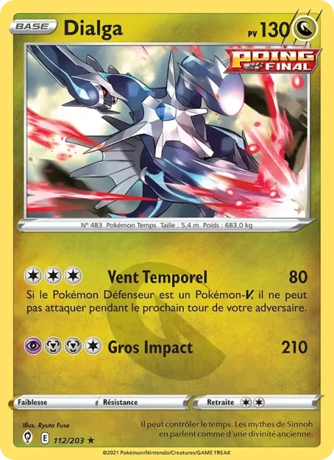 Carte Pokémon Dialga 112/203, extension Évolution Céleste