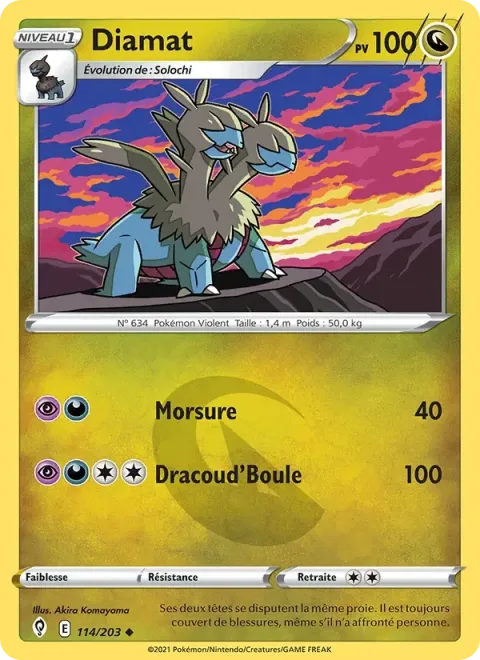 Carte Pokémon Diamat 114/203, extension Évolution Céleste
