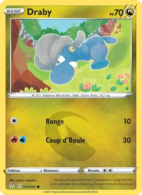 Carte Pokémon Draby 107/203, extension Évolution Céleste