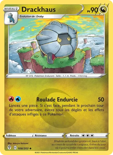 Carte Pokémon Drackhaus 108/203, extension Évolution Céleste