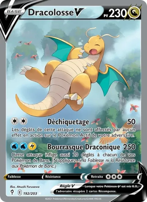 Carte Pokémon Dracolosse V 192/203, extension Évolution Céleste