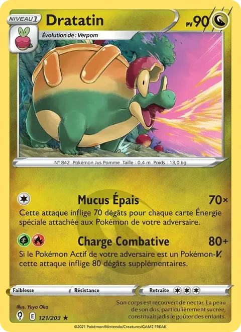 Carte Pokémon Dratatin 121/203, extension Évolution Céleste