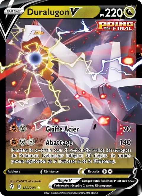 Carte Pokémon Duralugon V 122/203, extension Évolution Céleste