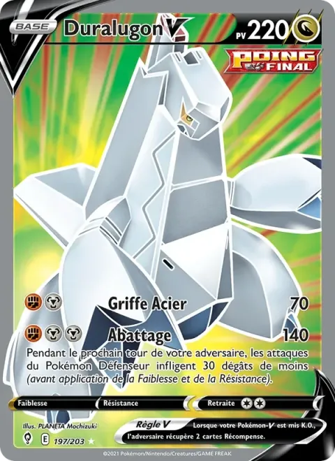 Carte Pokémon Duralugon V 197/203, extension Évolution Céleste