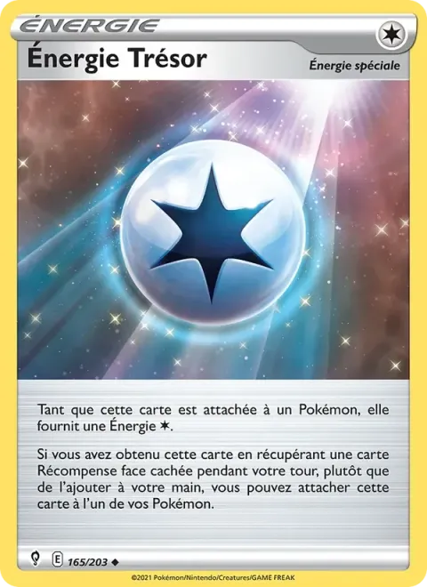 Carte Pokémon Énergie Trésor 165/203, extension Évolution Céleste