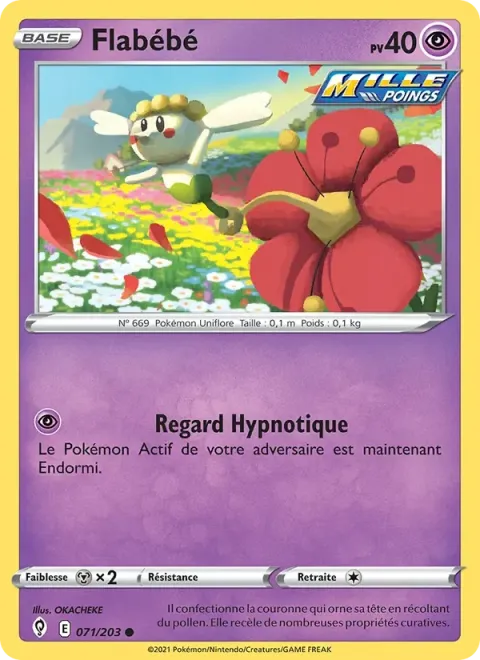 Carte Pokémon Flabébé 071/203, extension Évolution Céleste
