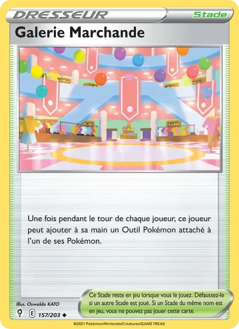 Carte Pokémon Galerie Marchande 157/203, extension Évolution Céleste