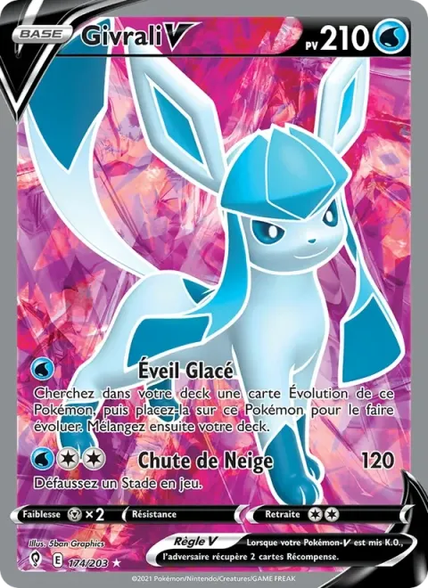 Carte Pokémon Givrali V 174/203, extension Évolution Céleste